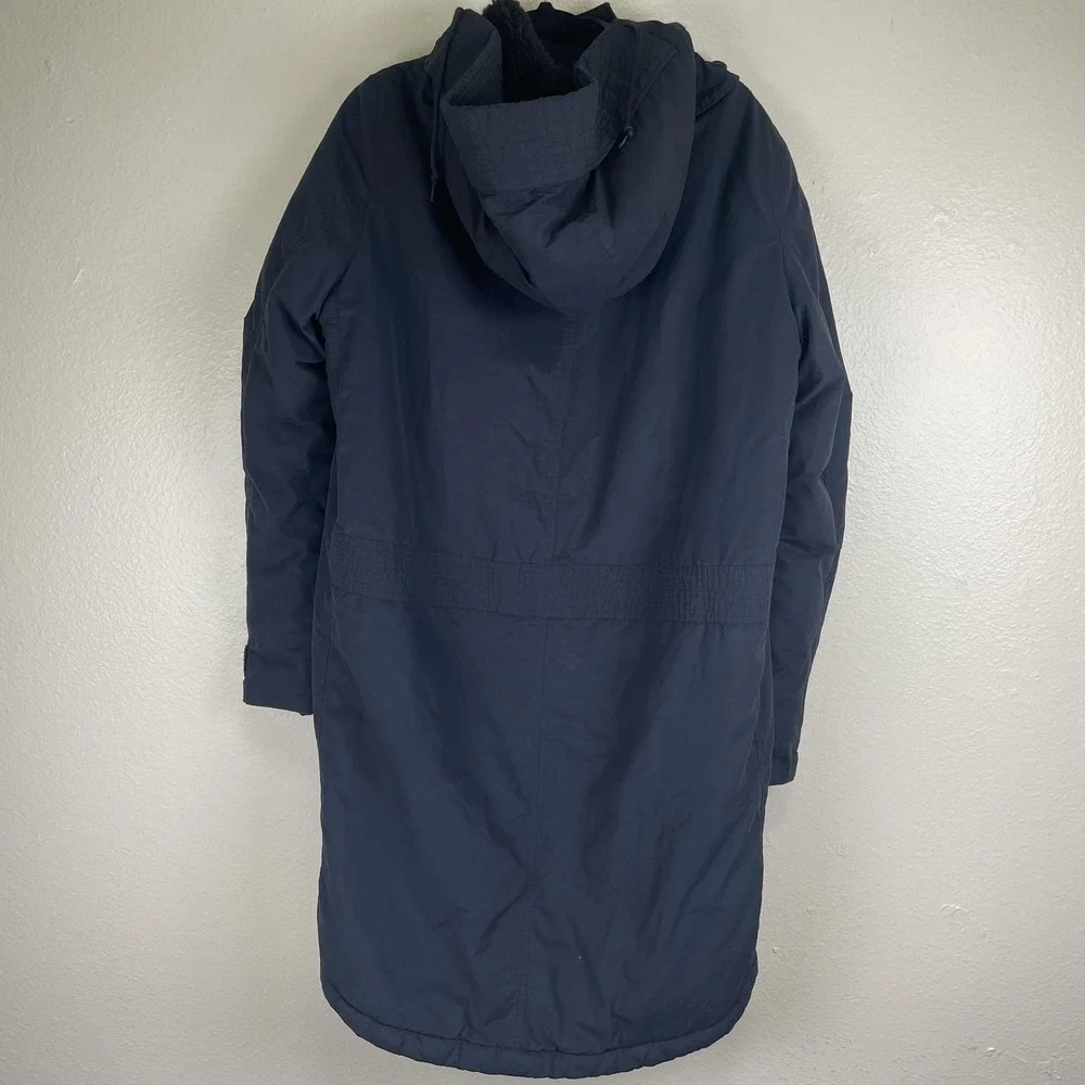 AllSaints Jacket Men S Navy Princeton Parka Hooded Sherpa Lined Coat Warm Comfy‎
